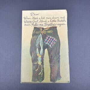 Early 1900s Patched Pants Laundry Encouragement Postcard Unused
